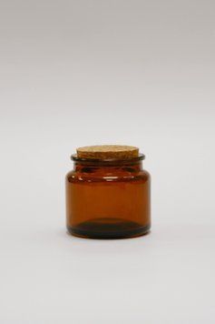 Скляна бурштинова баночка з корковою кришкою 100 мл JAR-GLA_BRRK_100 фото